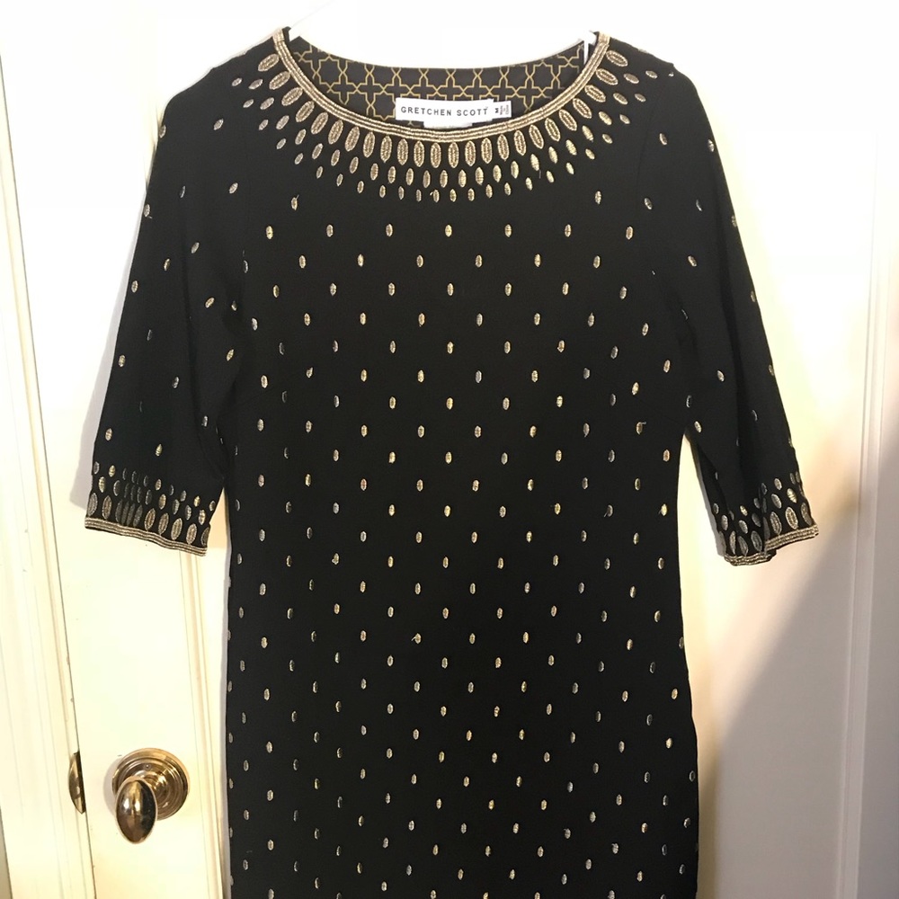 Gretchen Scott Black and Gold Dress